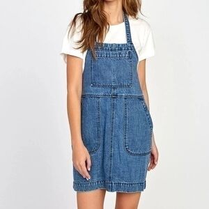 RVCA || NWT Bolt Out Denim Halter Dress